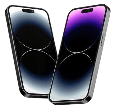 Two phones showing the app's interface